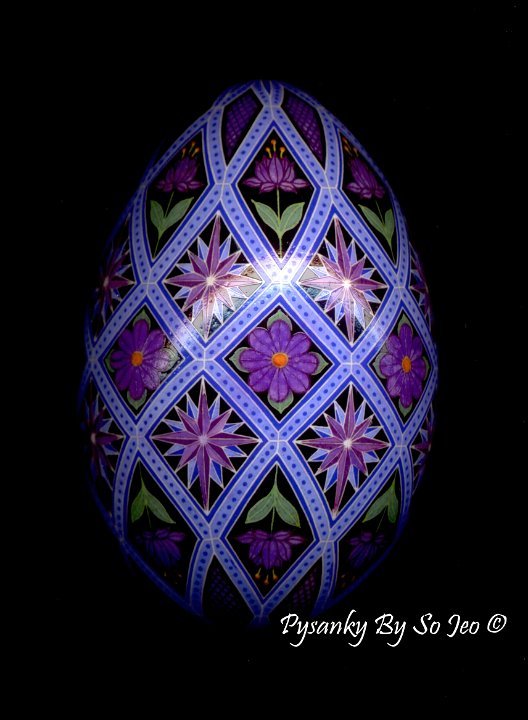 Purple Diamonds Ukrainian Easter Egg Pysanky By So Jeo